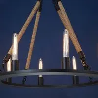 Hamel 8 Bulbs Chandelier Ceiling Light - Black, Iron