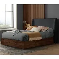 Hamel Double Ottoman Bed with Storage - Grey, Fabric