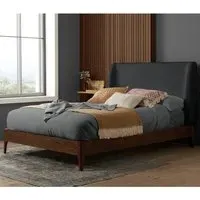 Hamel King Size Bed Frame - Grey, Fabric