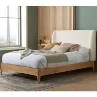 Hamel King Size Bed Frame - White, Oak
