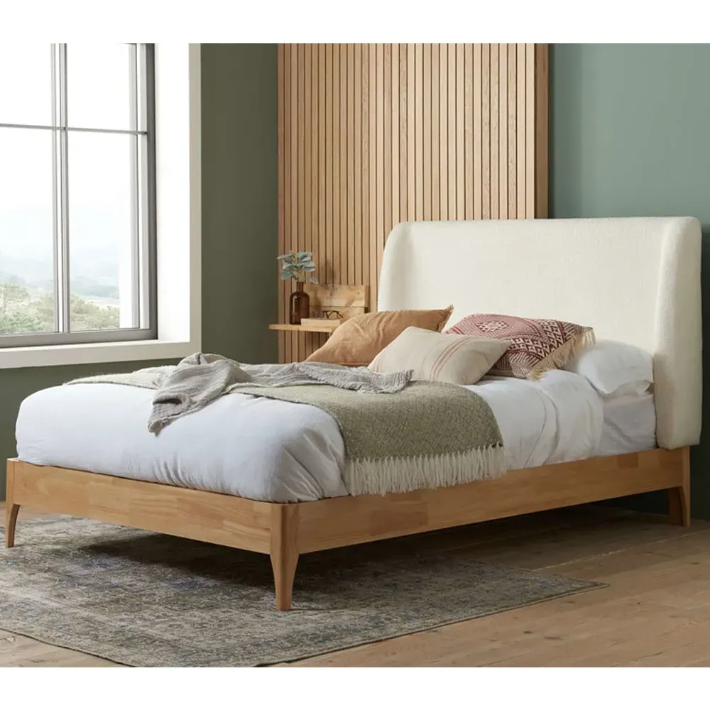 Hamel King Size Bed Frame - White, Oak