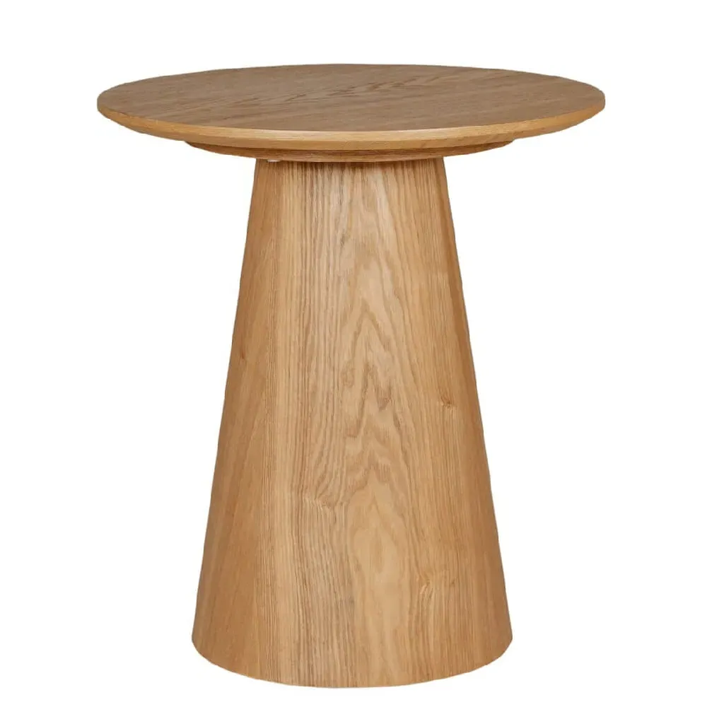 Hamel Round Lamp Table - Brown, Wood