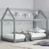 Hamel Single House Bed Frame - Grey, Wood