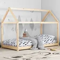 Hamel Single House Bed Frame - Natural, Wood