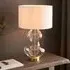 Hamel Touch Table Lamp with Shaped Glass Base - White