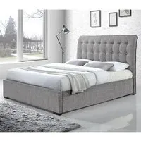 Hamilton King Size Bed Frame - Light Grey, Fabric
