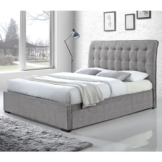 Hamilton King Size Bed Frame - Light Grey, Fabric