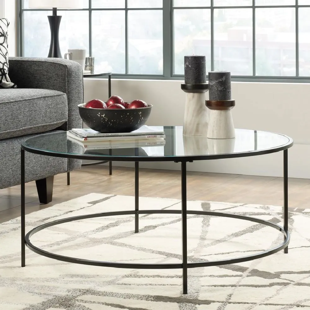 Hamlet Round Coffee Table - Black, Glass product