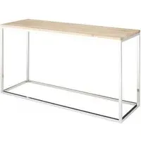Hampro Console Table with Silver Frame - Natural, Oak Wood