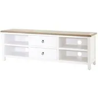 Hampro TV Stand with 2 Drawers - White, Oak
