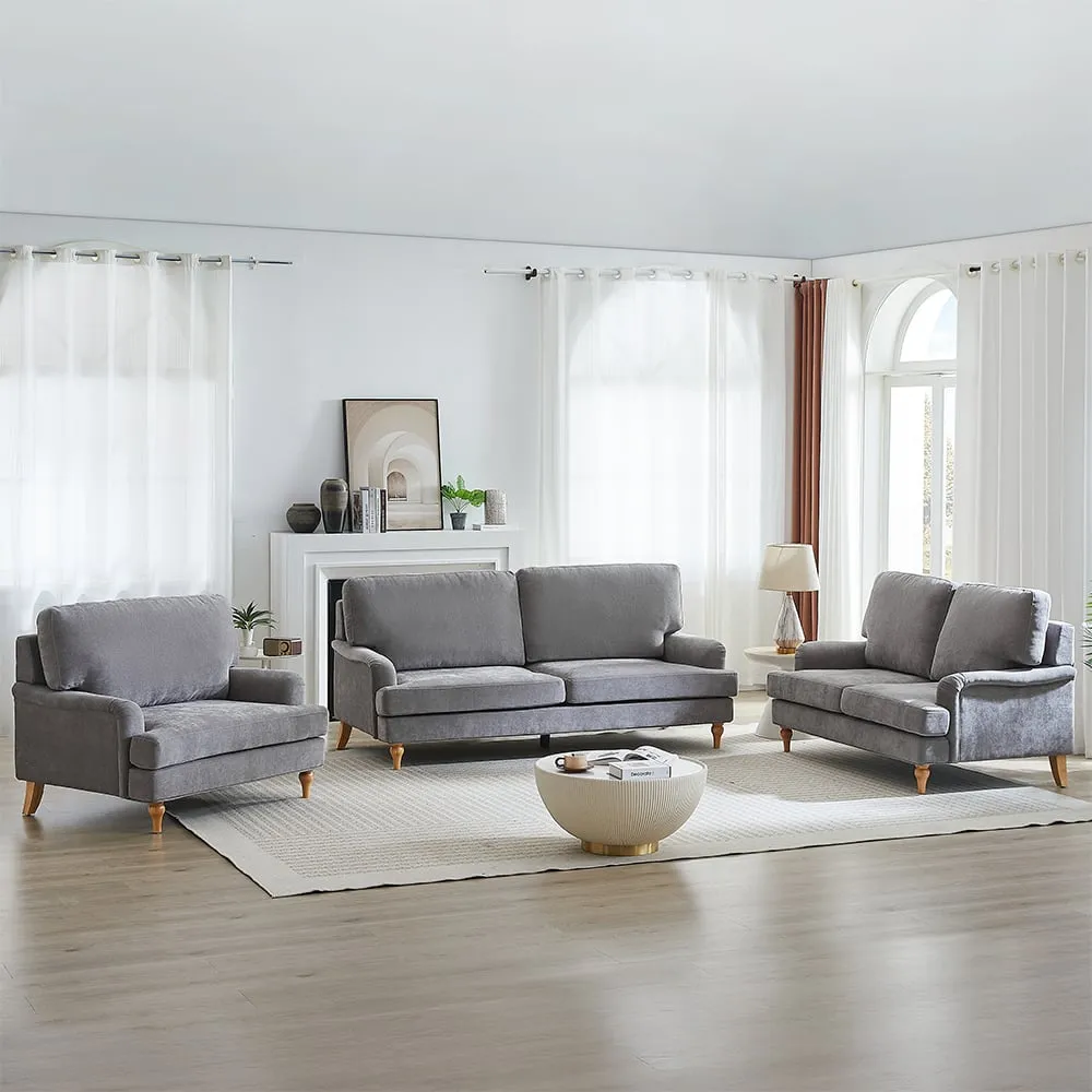 Hampshire 3+2+1 Seater Sofa Set - Grey, Fabric