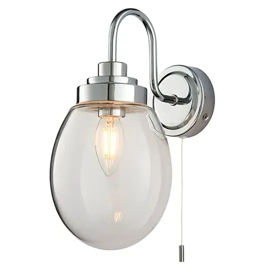 Hampton Wall Light - Clear, Chrome
