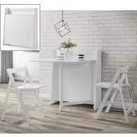 Hanaye Folding Console Dining Table Set - White