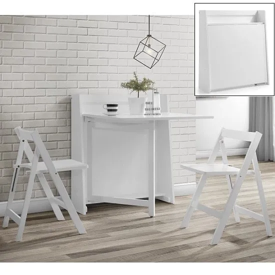 Hanaye Folding Console Dining Table Set - White image