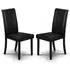 Haneul Dining Chair Pair - Black, Faux Leather