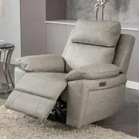 Hanford 1-Seater Electric Recliner Sofa - Silver, Fabric