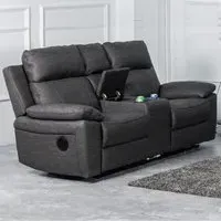 Hanford 2-Seater Electric Recliner Sofa - Grey, Fabric