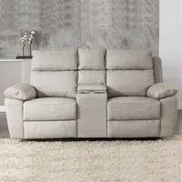 Hanford 2-Seater Electric Recliner Sofa - Silver, Fabric