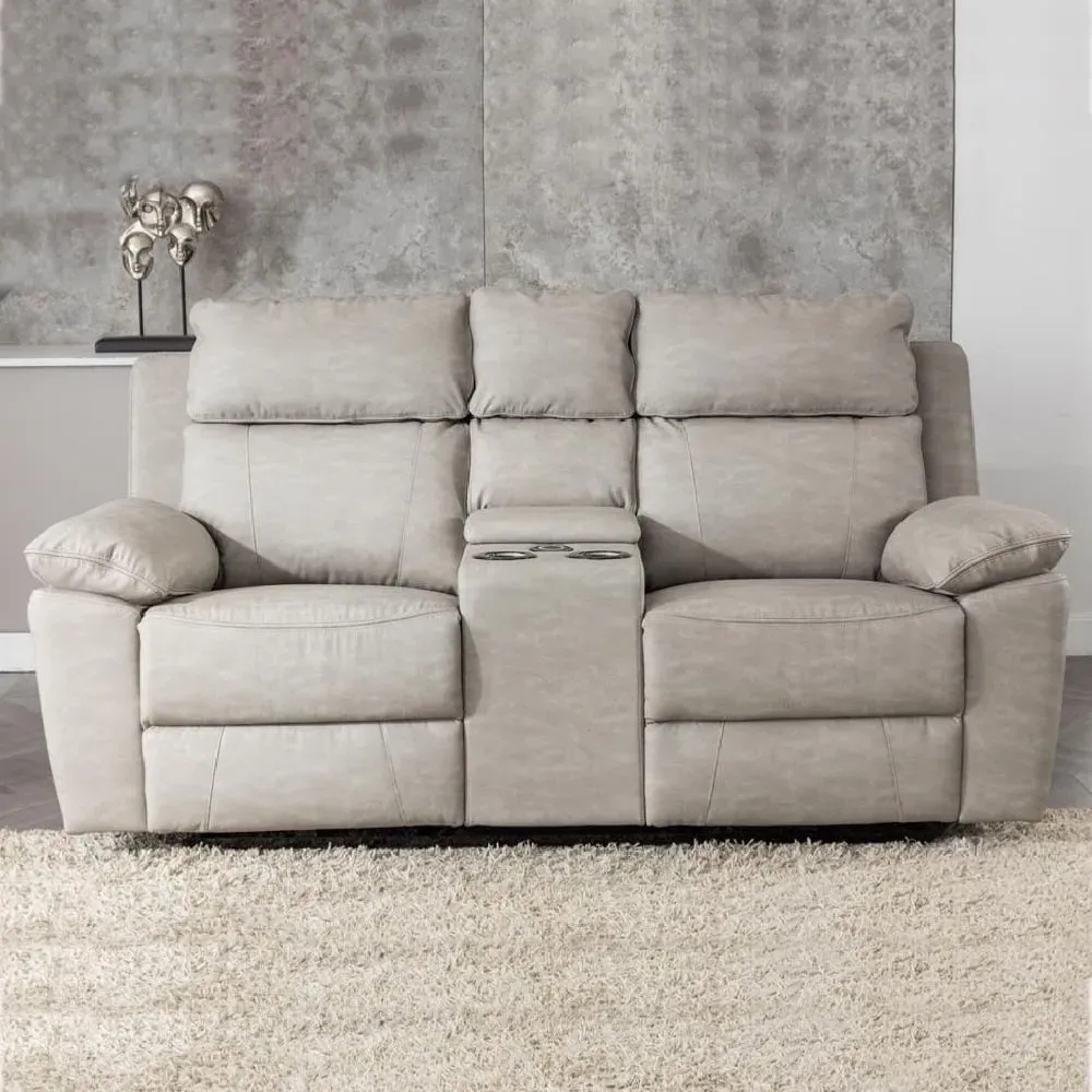 Hanford 2-Seater Electric Recliner Sofa - Silver, Fabric