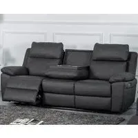 Hanford 3-Seater Electric Recliner Sofa - Grey, Fabric