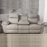 Hanford 3-Seater Electric Recliner Sofa - Silver, Fabric