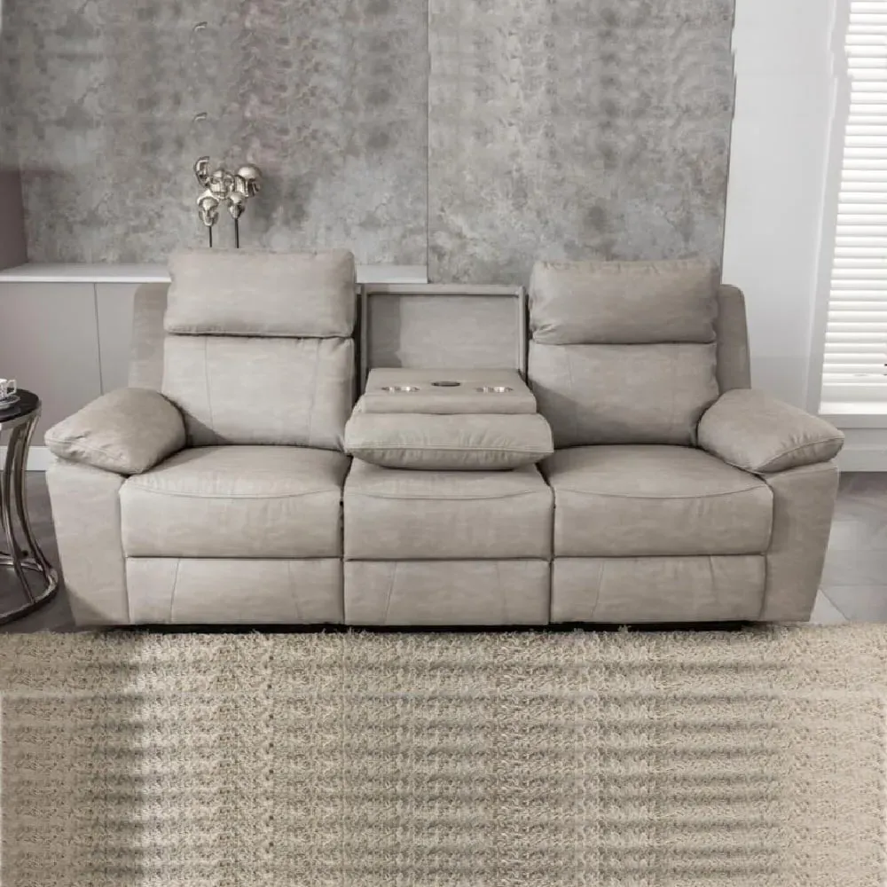 Hanford 3-Seater Electric Recliner Sofa - Silver, Fabric