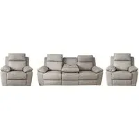 Hanford 3+1+1 Seater Electric Recliner Sofa Set - Grey, Fabric