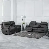 Hanford 3+2 Seater Electric Recliner Sofa Set - Grey, Fabric