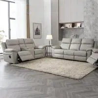 Hanford 3+2 Seater Electric Recliner Sofa Set - Silver, Fabric