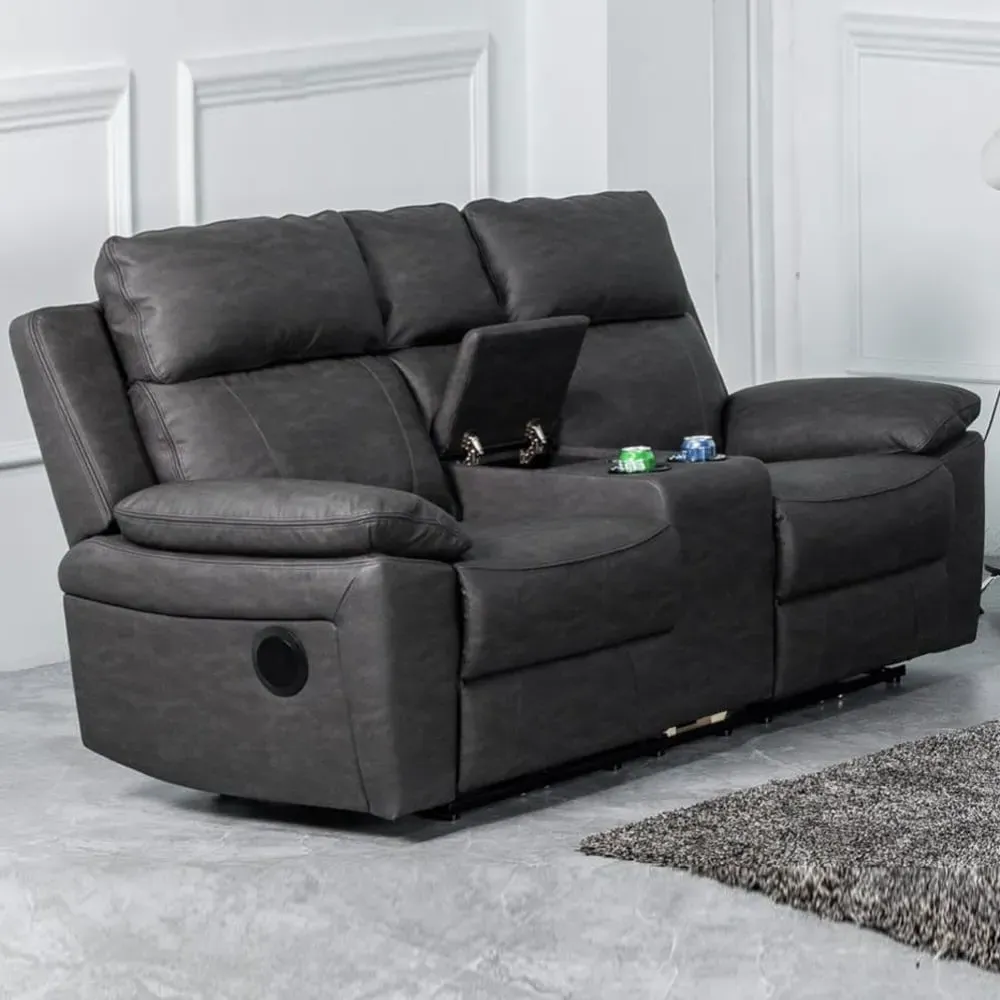 Hanford 2-Seater Electric Recliner Sofa with Console - Dark Grey, Fabric product