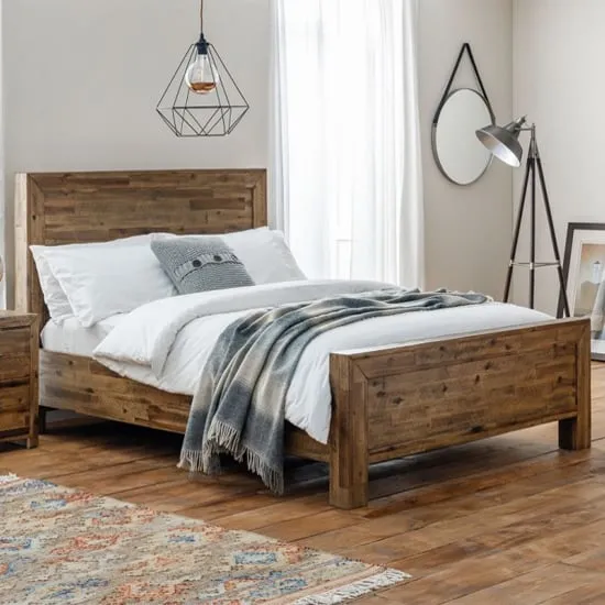 Hania Double Bed Frame - Rustic Oak