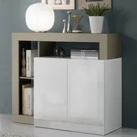Hanmer 2-Door Sideboard - White, High Gloss