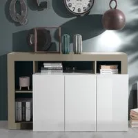 Hanmer 3-Door Sideboard - White, High Gloss