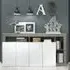 Hanmer 4-Door Sideboard - White, High Gloss