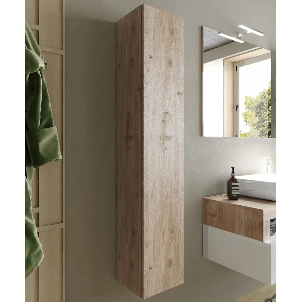 Hanmer Bathroom Wall Cabinet with 1 Door - Cadiz Oak, Wood