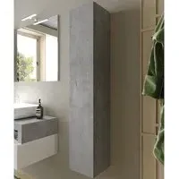 Hanmer Bathroom Wall Cabinet with 1 Door - Cement, Wood