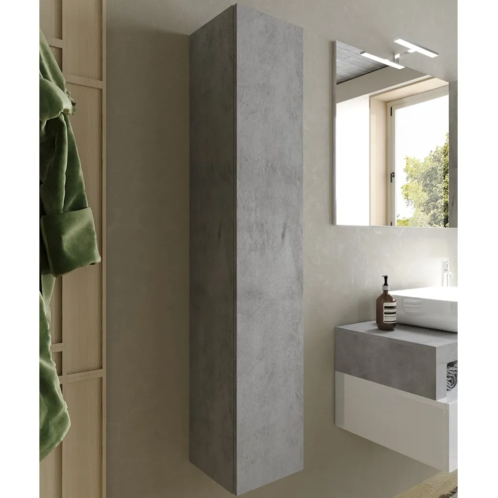Hanmer Bathroom Wall Cabinet with 1 Door - Cement, Wood