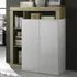 Hanmer Highboard with 2 Doors - White, Cadiz Oak
