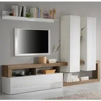 Hanmer Large Wall Entertainment Unit - White Gloss, Mercure