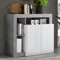 Hanmer Sideboard with 2 Doors - White, Cement