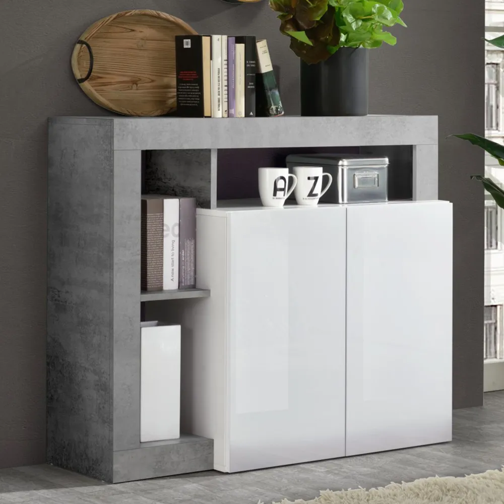 Hanmer Sideboard with 2 Doors - White, Cement image