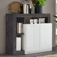 Hanmer Sideboard with 2 Doors - White, High Gloss