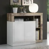 Hanmer Sideboard with 2 Doors - White, High Gloss