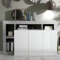 Hanmer Sideboard with 3 Doors - White, Cement