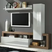 Hanmer Small Wall Entertainment Unit - White Gloss, Mercure