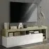 Hanmer TV Stand with Flap Door - White, Cadiz Oak