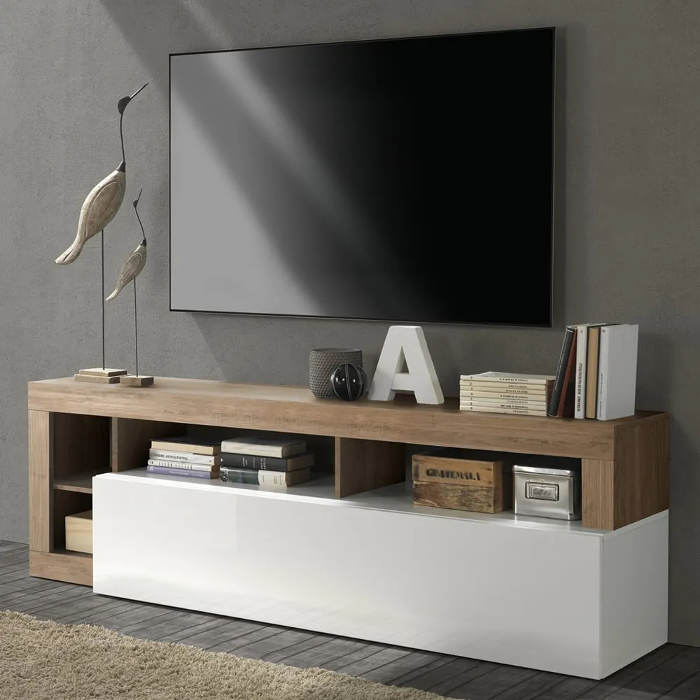 Hanmer TV Stand with Flap Door - White, Mercure