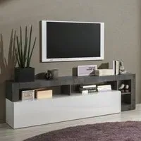 Hanmer TV Stand with Flap Door - White, Oxide