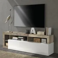 Hanmer TV Stand with Flap Door - White, Pero