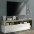 Hanmer TV Stand with Flap Door - White, Pewter